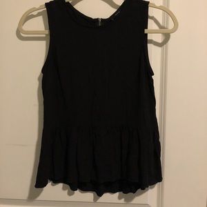 Aritzia Talula Black Sleeveless Shirt ruffle